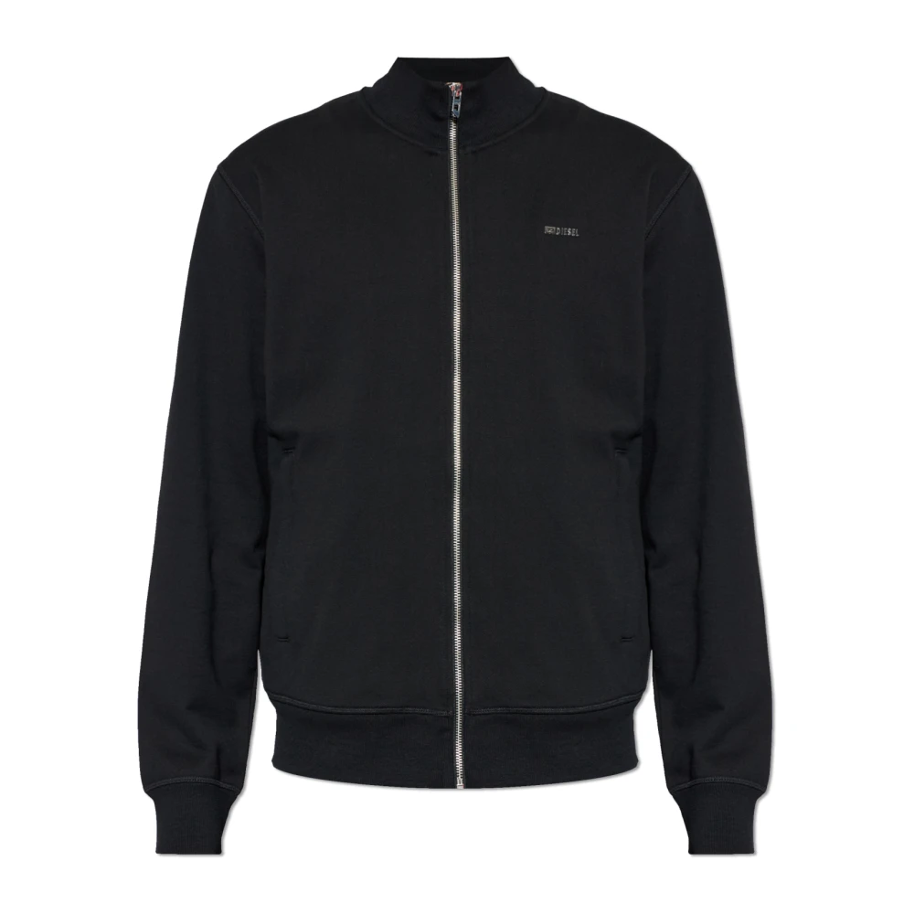 Diesel Men's Black Zip-Throughs, S, S-Lock-Met Sweatshirt
