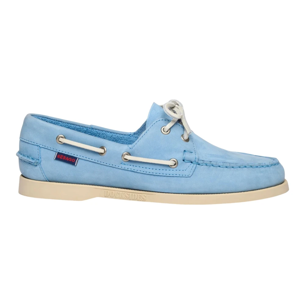 Sebago Women's Blue Boat Shoes, 6 Uk, Docksides Portland Nubuck