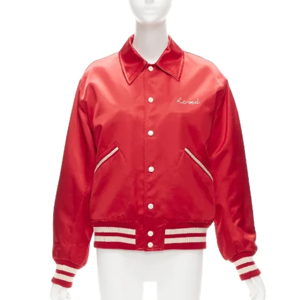 Gucci Vintage Pre-owned Satin outerwear Red Dames