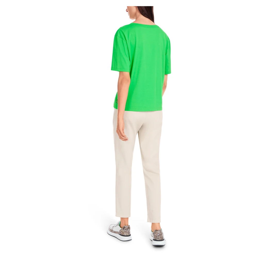 Marc Cain Biologisch katoenen T-shirt Green Dames
