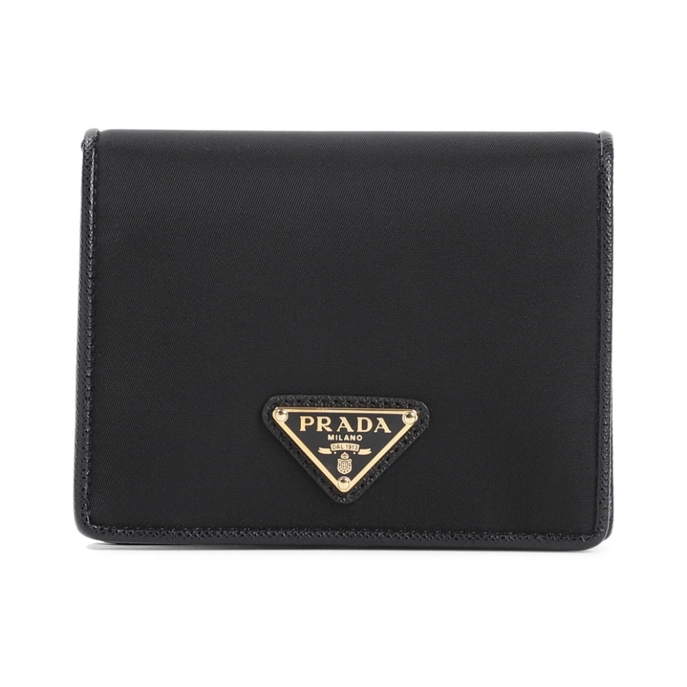 Prada Zwarte Accessoires Portemonnee Chic Stijl Black Dames