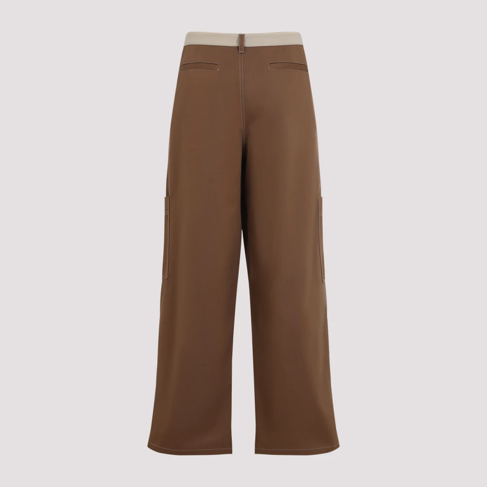 Off White Bruine Katoenen Broek Stijlvol Brown Heren