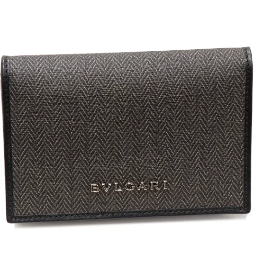 Bvlgari Vintage Pre-owned Canvas wallets Gray Dames