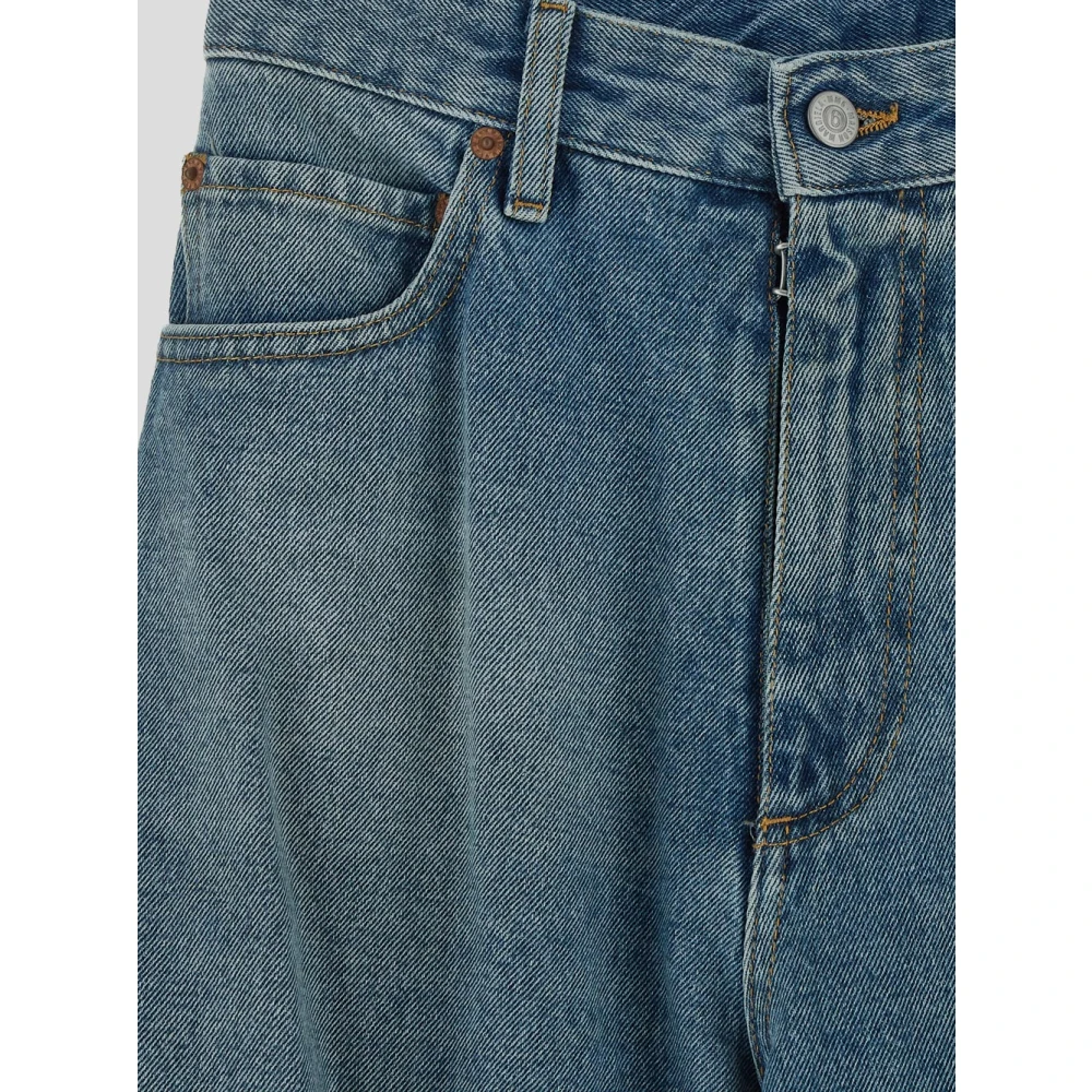 MM6 Maison Margiela Wijde Pijp Katoenen Jeans Blue Heren
