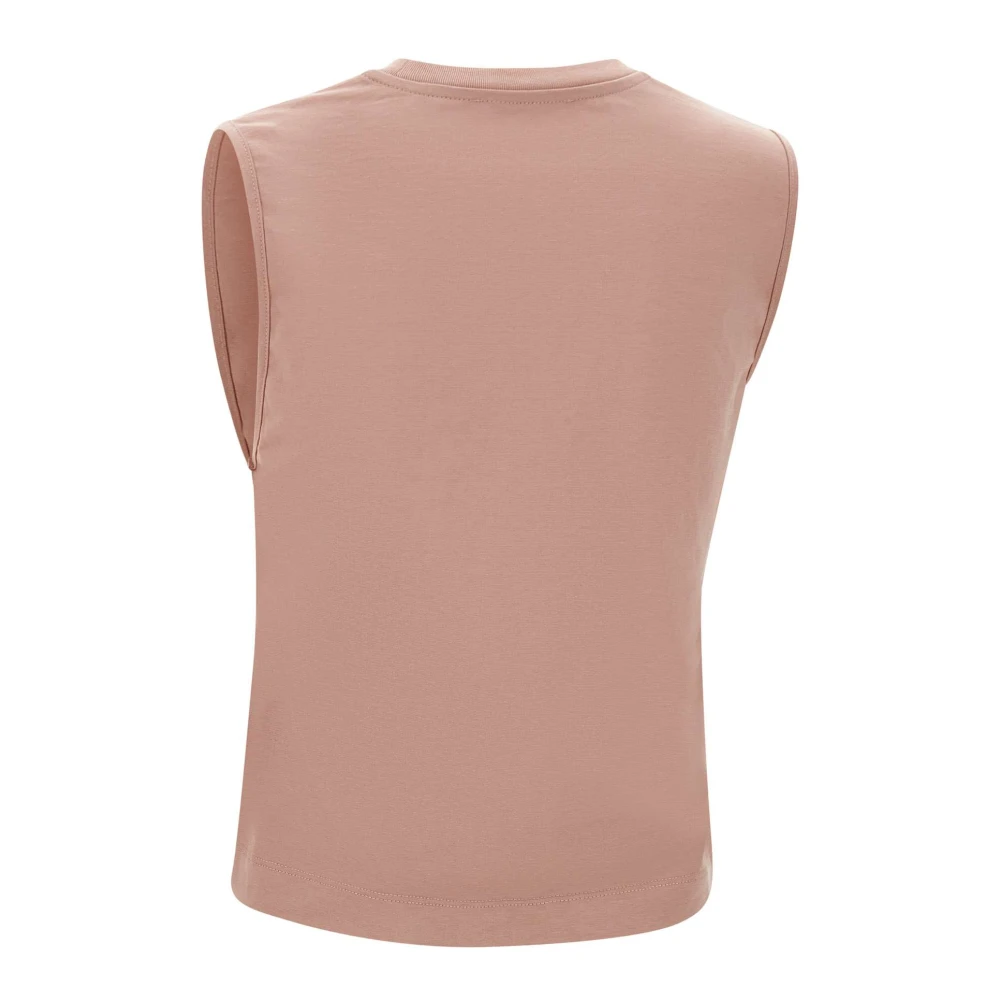 Iceberg Roze Mouwloze Katoenen Top met Logo Pink Dames