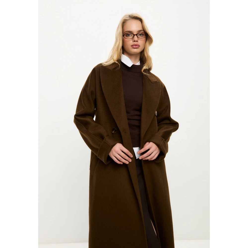 Cesare Gaspari Klassieke Luxe Lange Jas Rosie Bruin Brown Dames