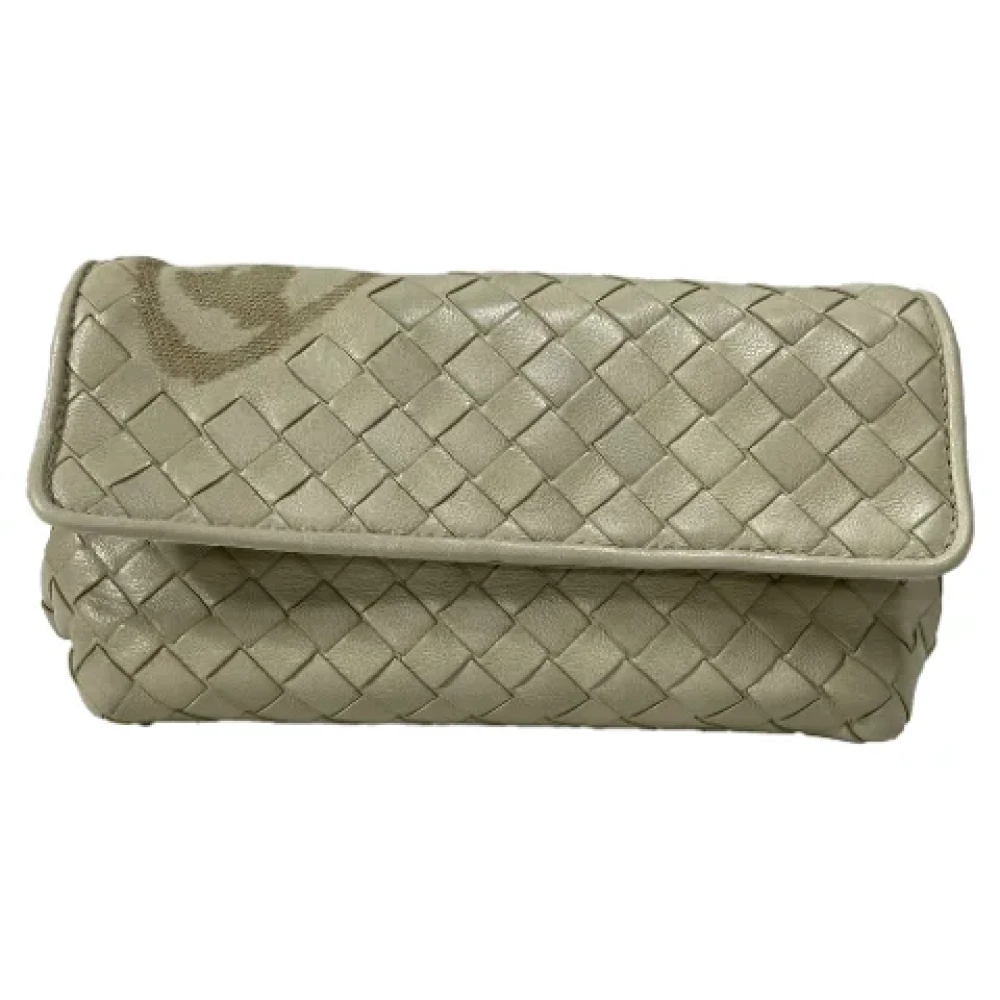 Bottega Veneta Vintage Pre-owned Leather clutches Beige Dames
