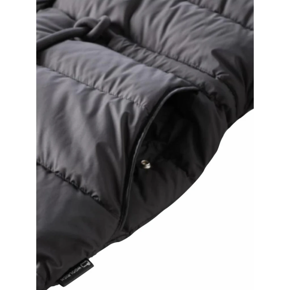 Woolrich Lange jas met capuchon en trekkoord Black Heren