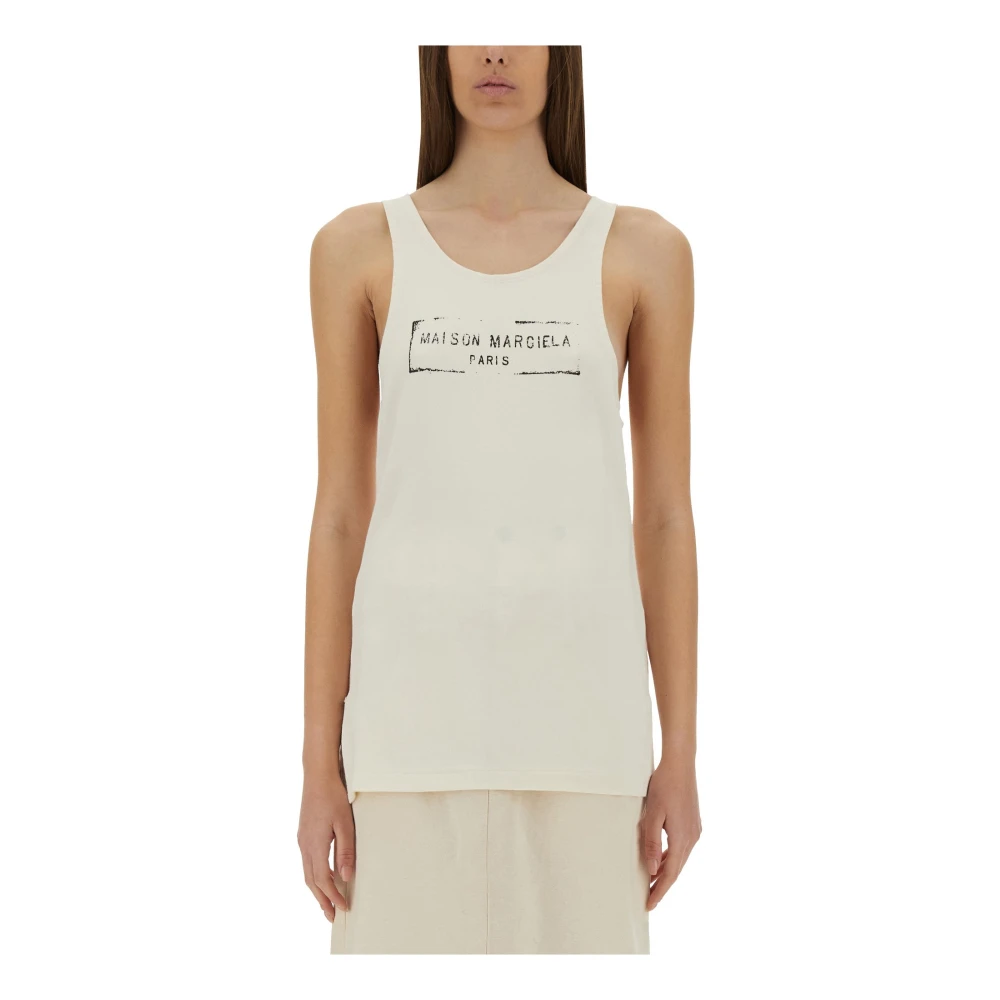 Maison Margiela Mujer Beige Camisetas, Talla: S