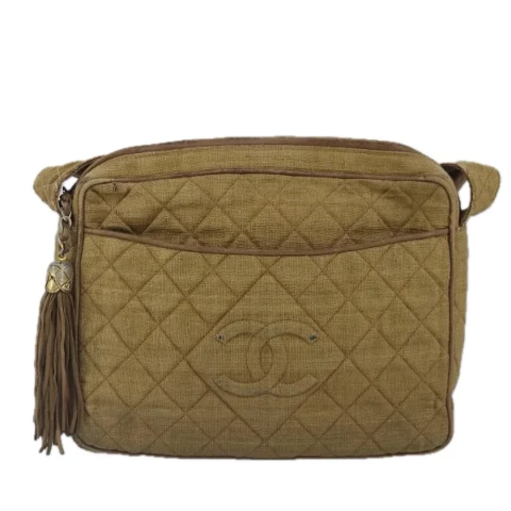 Chanel Vintage Pre-owned Canvas chanel-bags Beige Dames