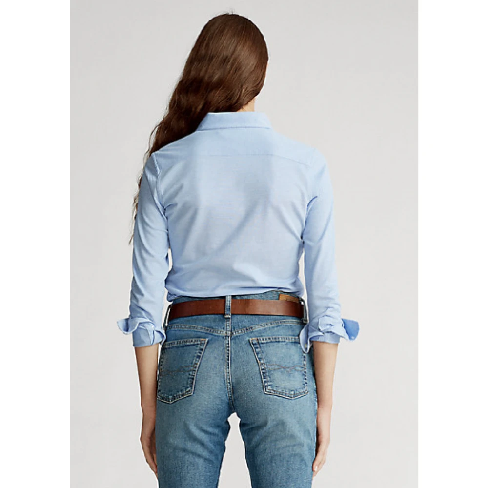 Polo Ralph Lauren Heidi Oxford Gebreide Polo Blue Dames