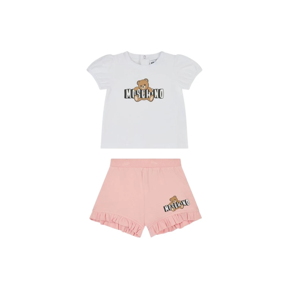 Moschino Cotton Jersey T-Shirt And Shorts Set - Female - Kids Sets - Multicolor - 18 M - Kids
