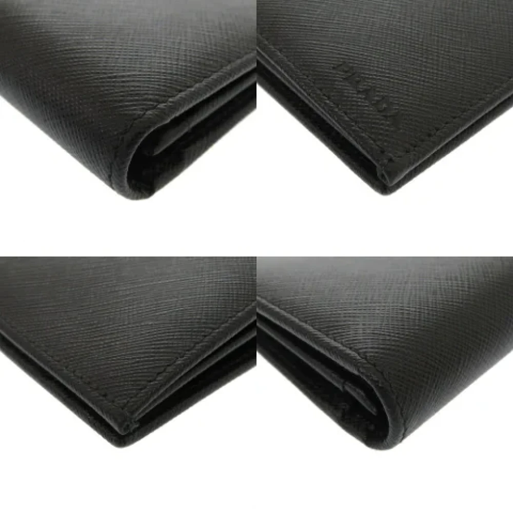 Prada Vintage Pre-owned Leather wallets Black Dames