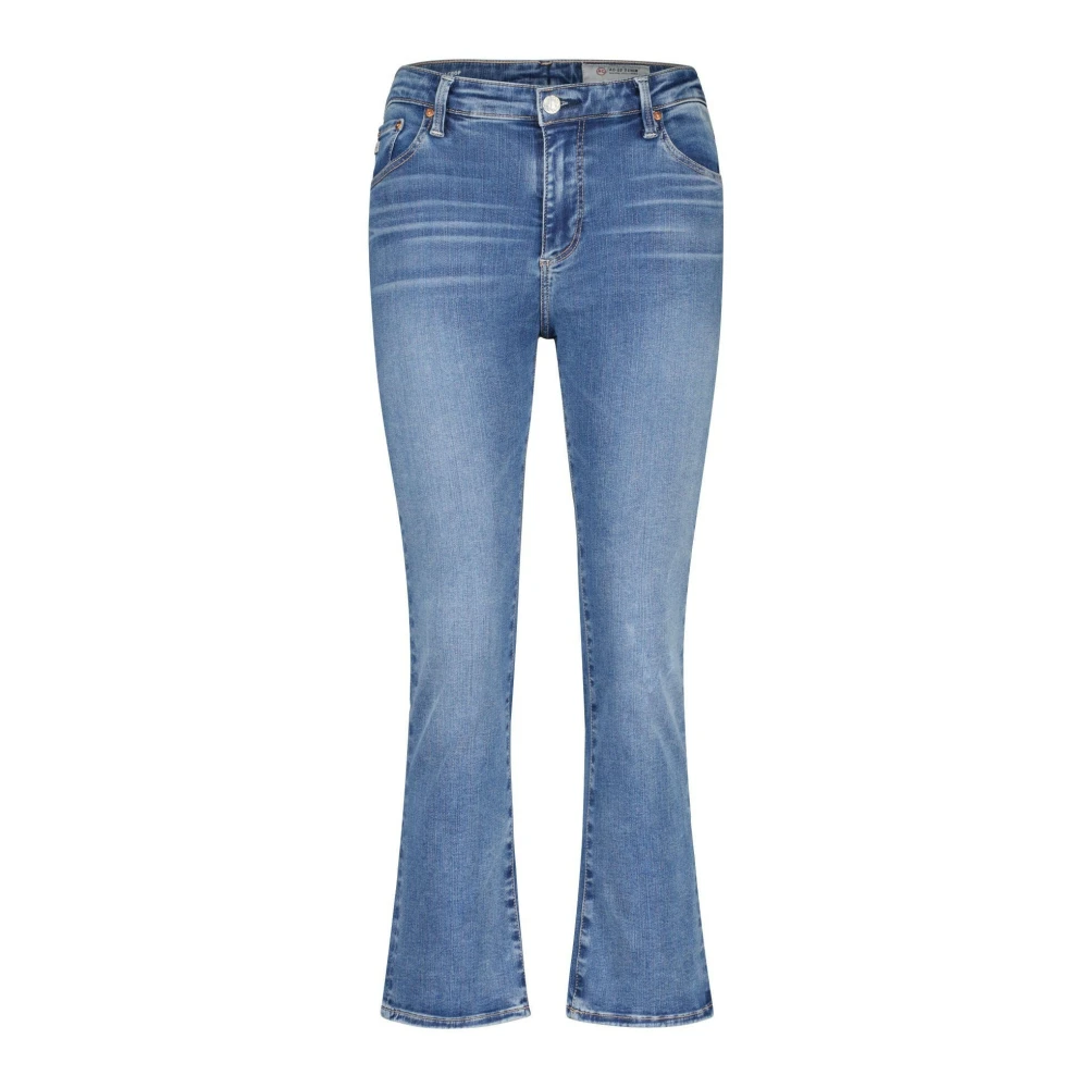 Adriano goldschmied Flared Leg Cropped Jeans Button Closure Blue Dames