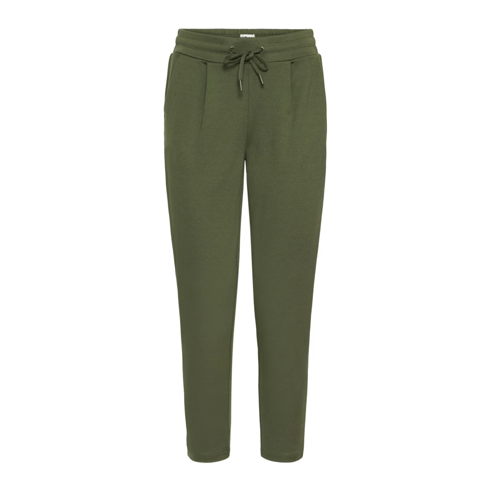Ichi Femme Vert Pantalons, Taille: 40 Fr Pantalon Rifle Slim-Leg Cropped