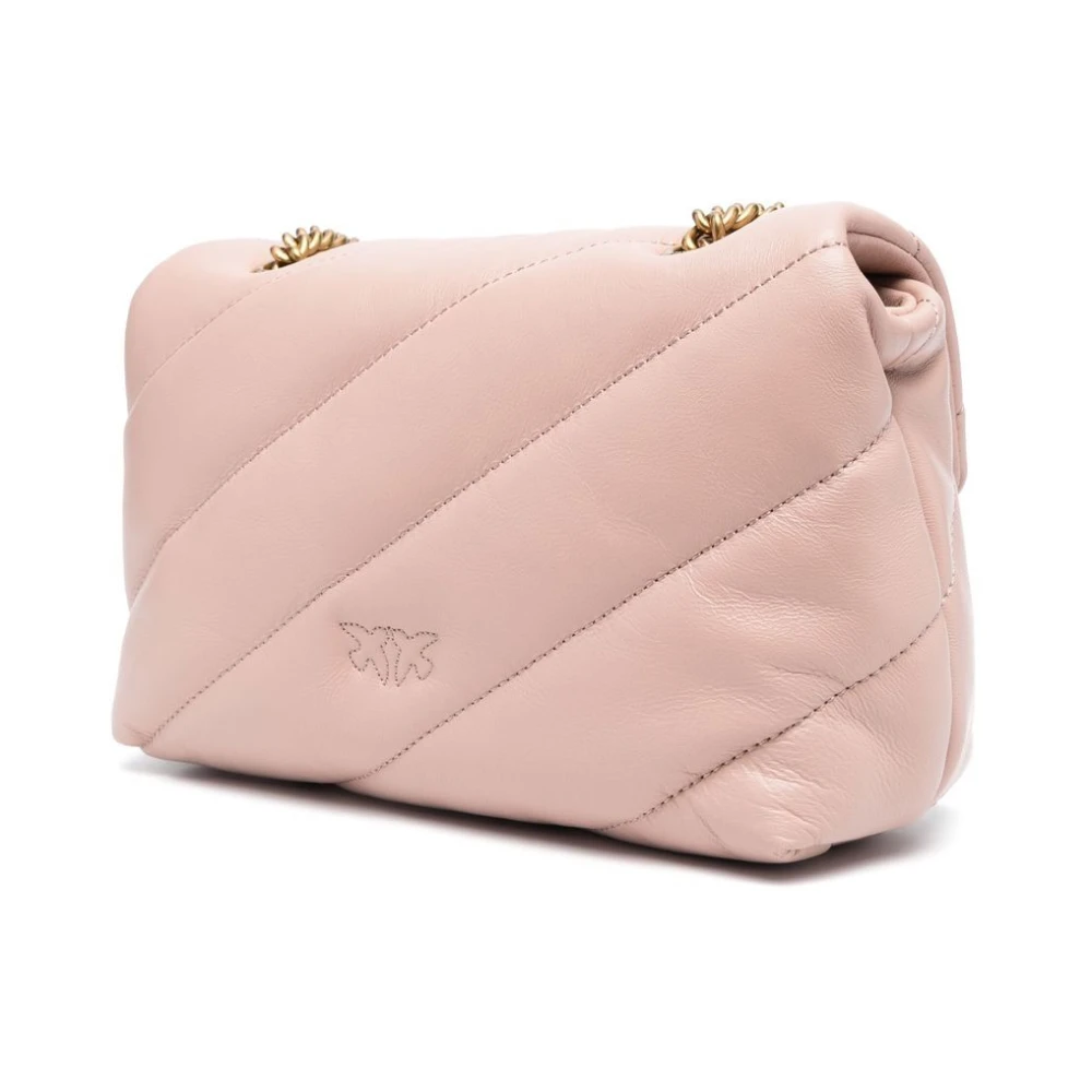 pinko Chique Leren Schoudertas in Roze Goud Pink Dames