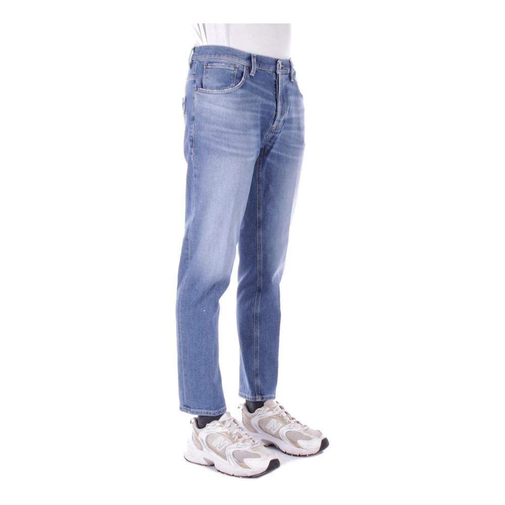 Dondup Blauwe Jeans met Logo Achterzak Blue Heren