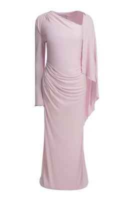 Long Draped Jersey Dress