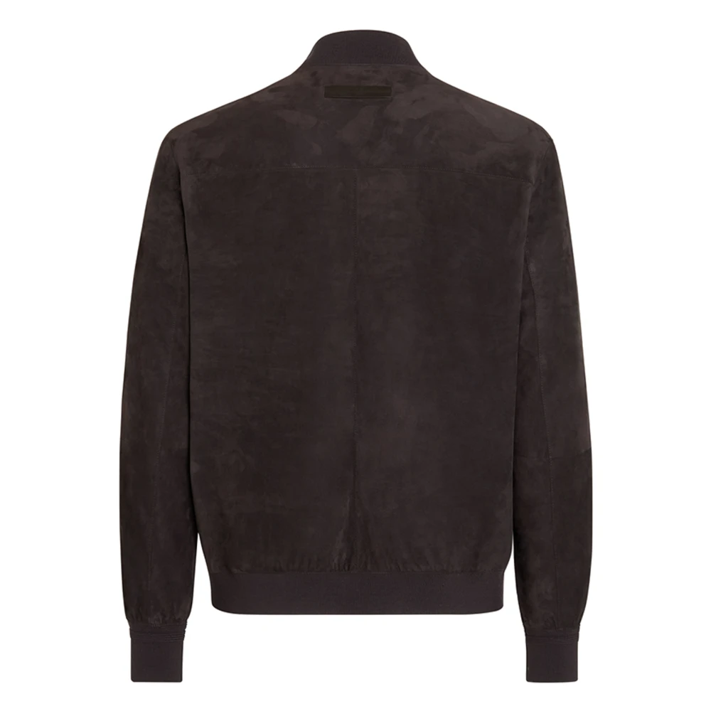 Ermenegildo Zegna Bruine Bomberjack met Gebreide Randen Brown Heren