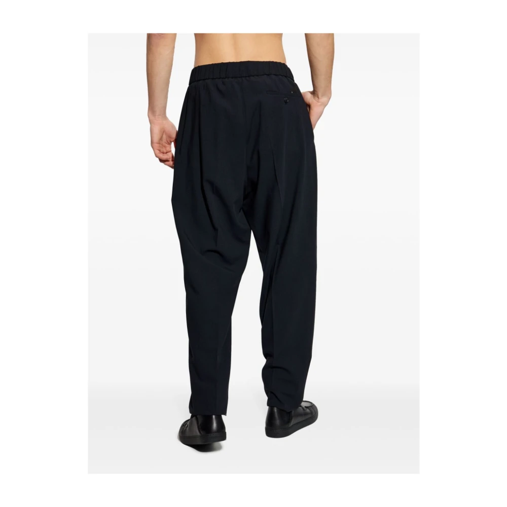Giorgio Armani Blauwe Broek met Elastische Tailleband Achteraan Blue Heren