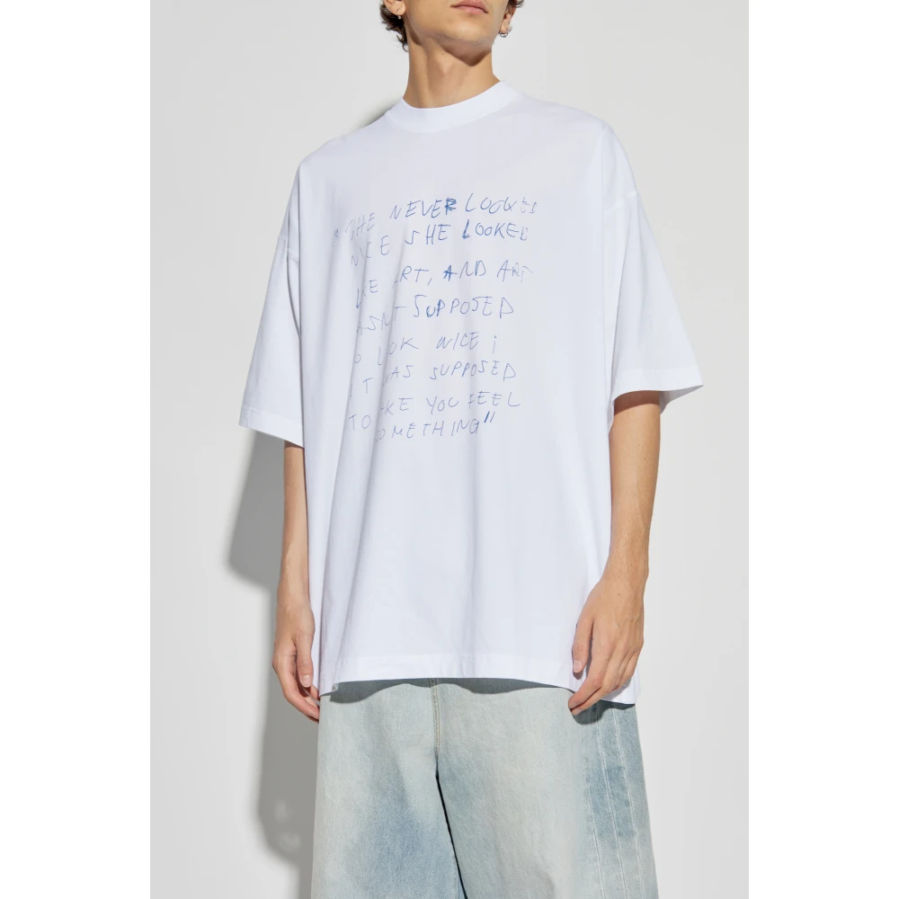 Vetements T-shirt met print White Heren