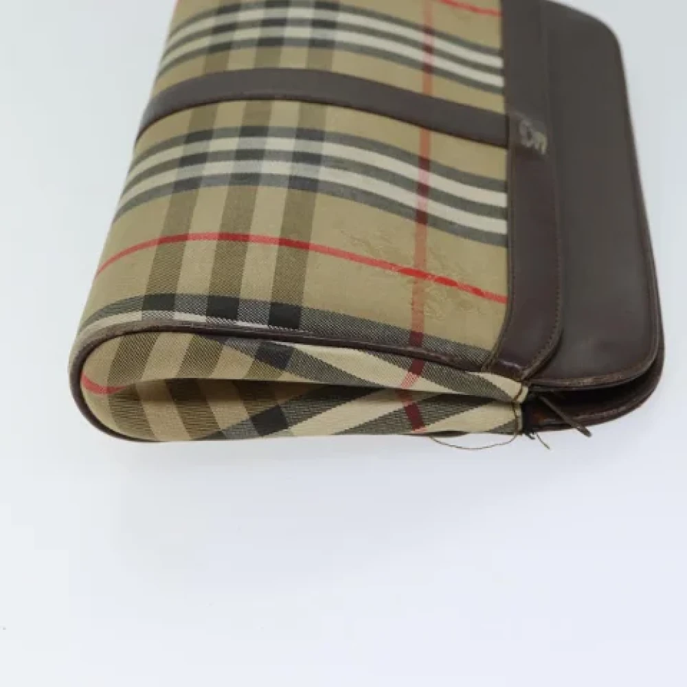 Burberry Vintage Pre-owned Canvas clutches Beige Dames