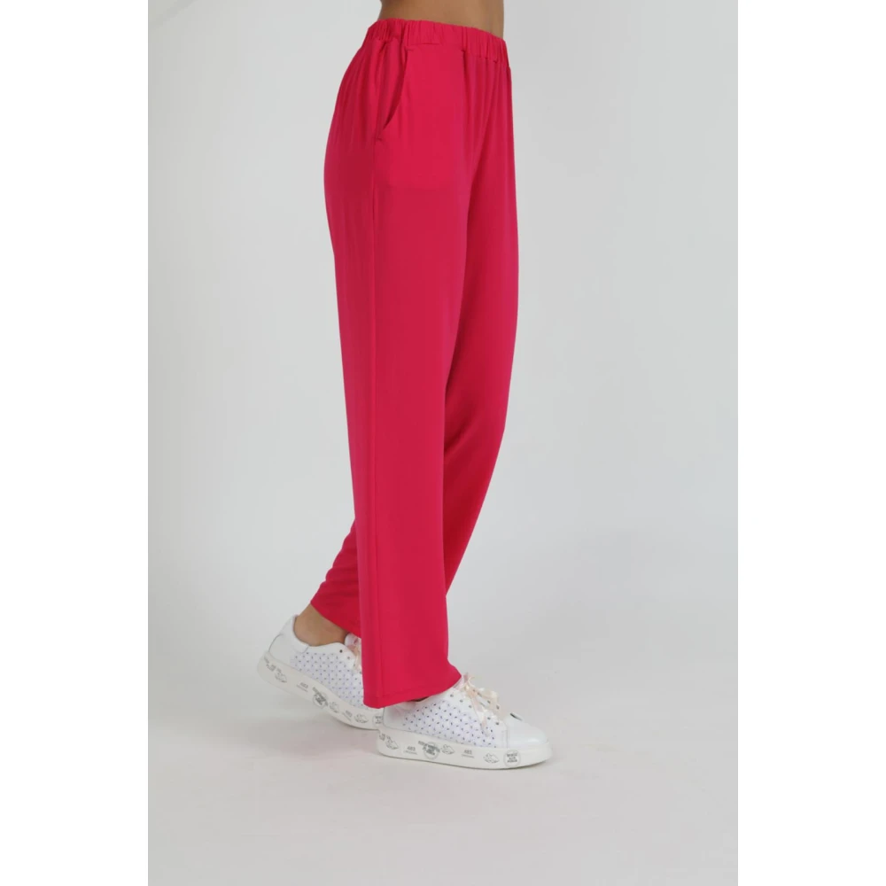 Max Mara Wijde Palazzo Broek Pink Dames