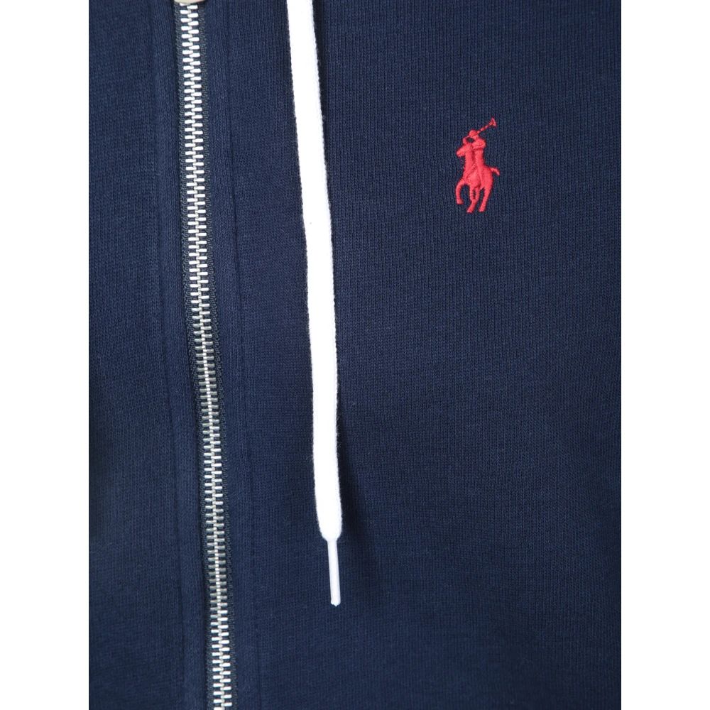 Polo Ralph Lauren Zachte katoenen hoodie met trekkoord Blue Dames