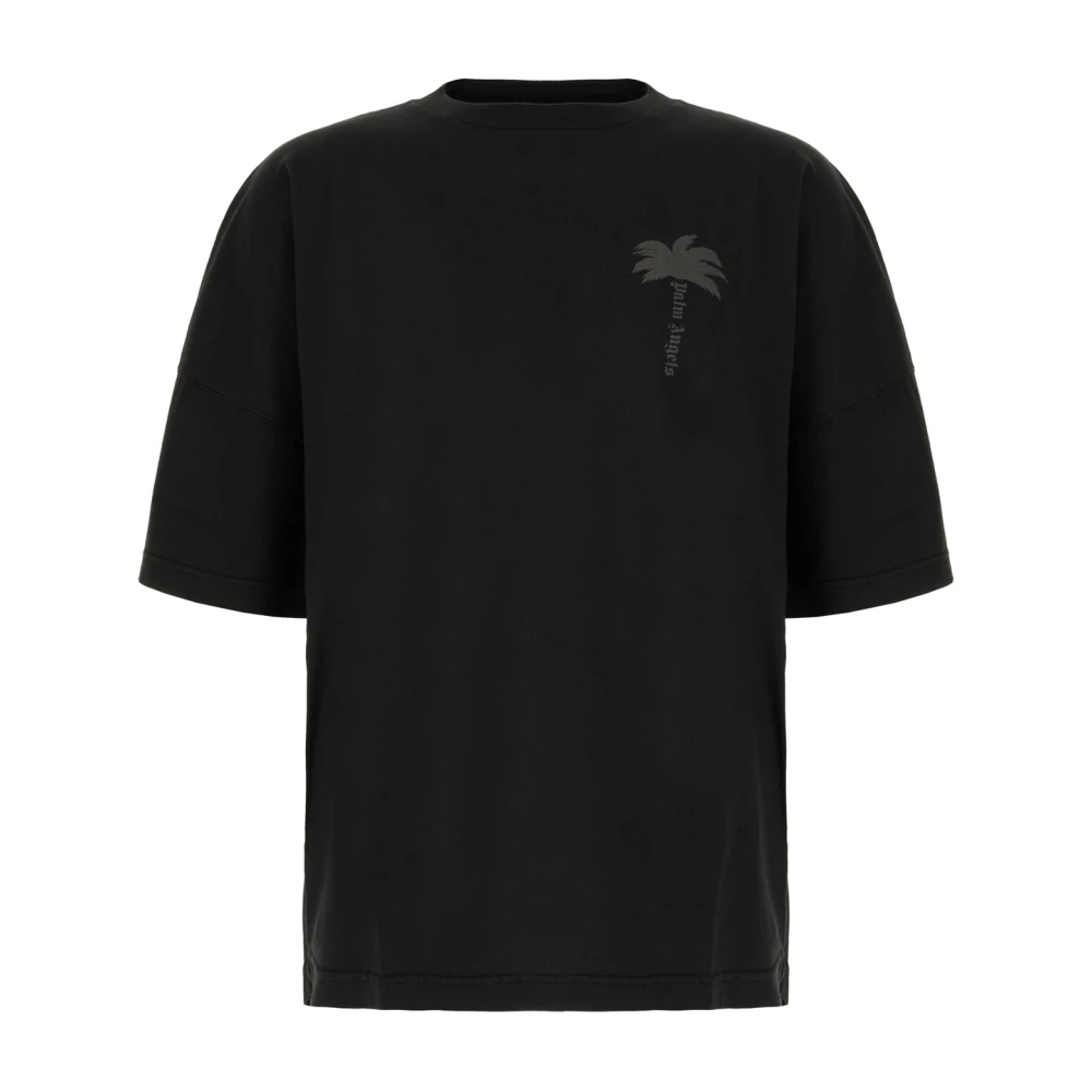 Palm Angels Casual Katoenen T-Shirt in Diverse Kleuren Black Heren