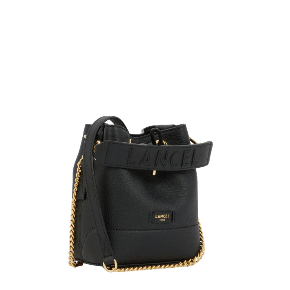 Lancel Zwarte Leren Bucket Bag Black Dames