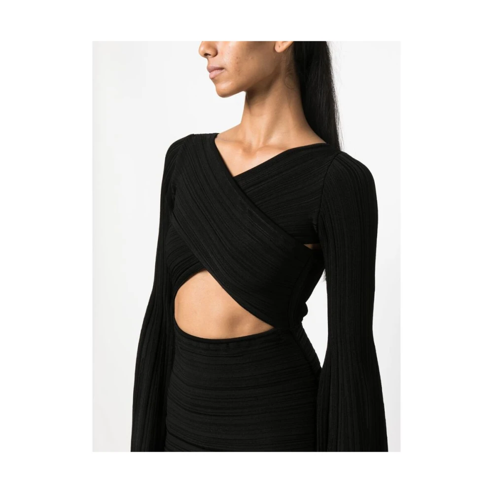 Antonino Valenti Zwarte Uitgesneden V-Hals Mini Jurk Black Dames