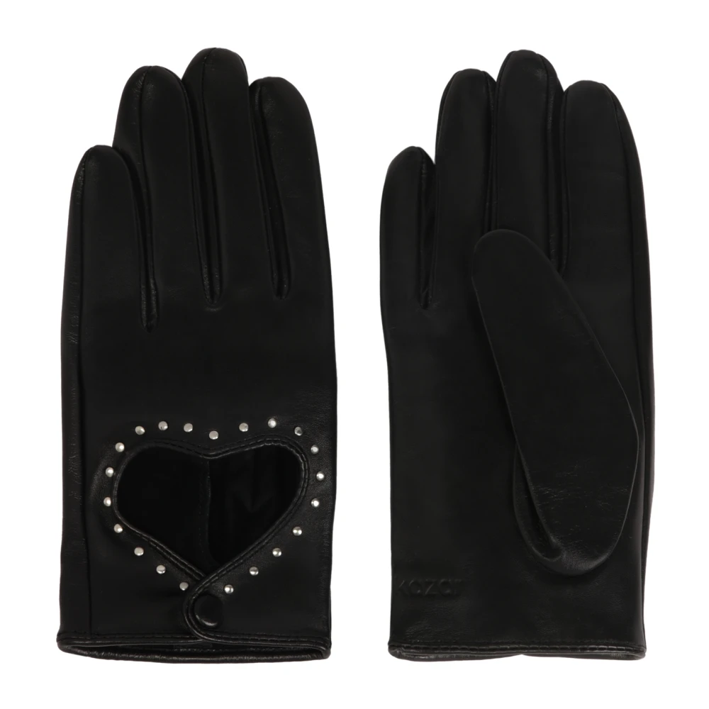 Kazar Zwarte touchscreen handschoenen met hartuitsparing Black Dames