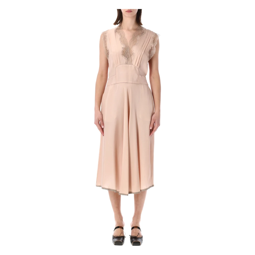 Maison Margiela Women's Pink Silk Midi Dress - Midi Dresses - Xs - Dresses