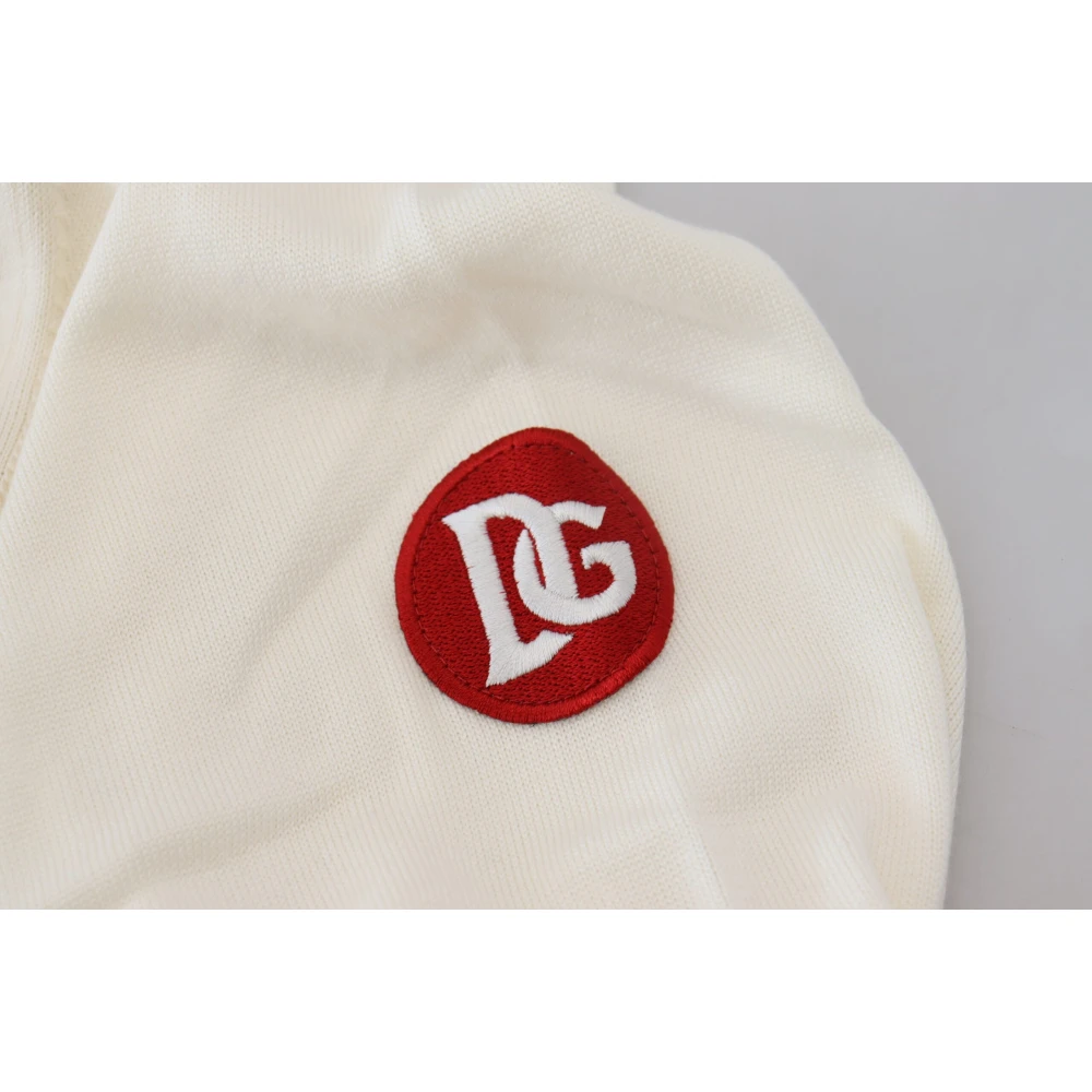 Dolce & Gabbana Zijde en Katoen V-hals Trui White Heren