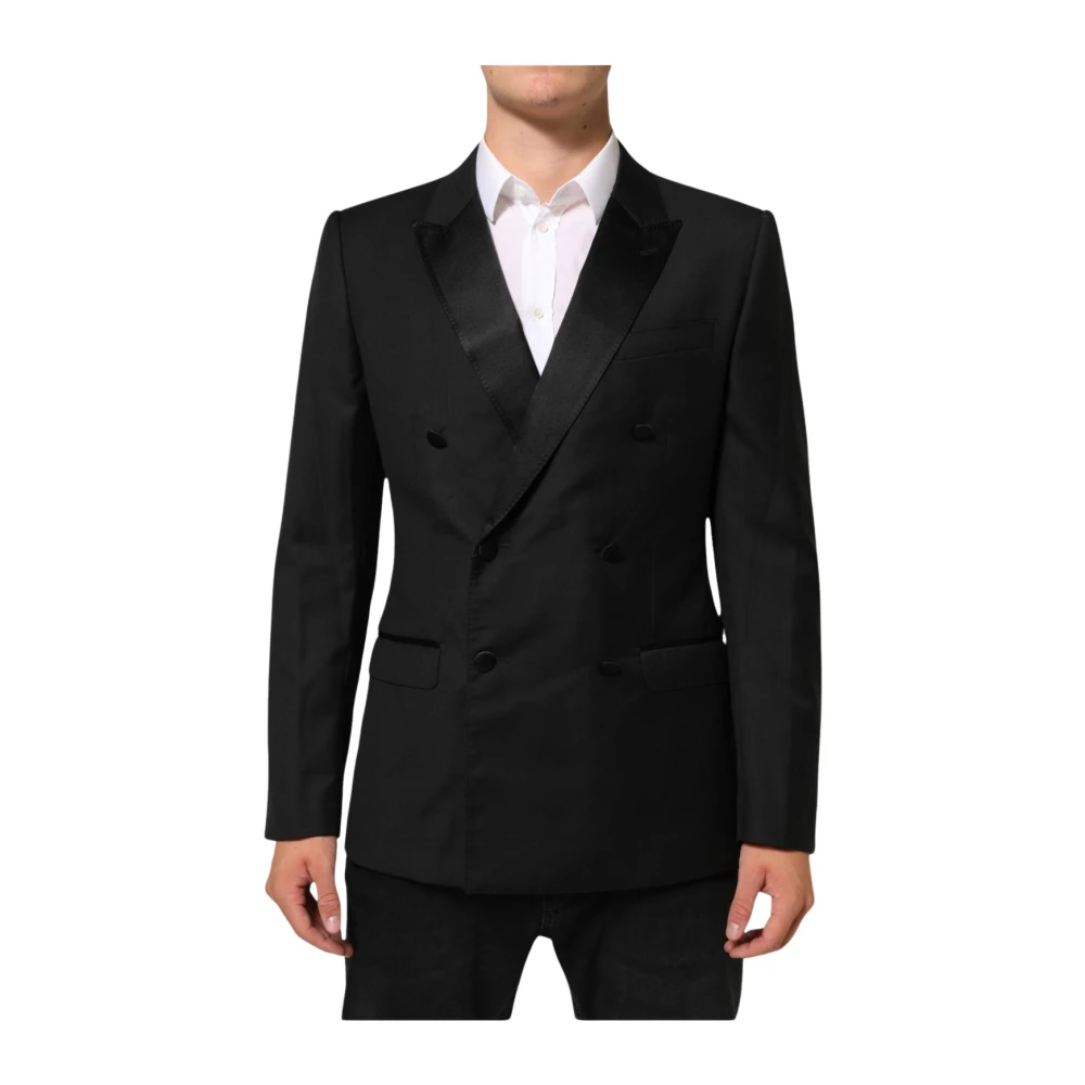 Dolce & Gabbana Martini Double-Breasted Suit Blazer - Male - Blazers - Black - M - Jackets - Image 3