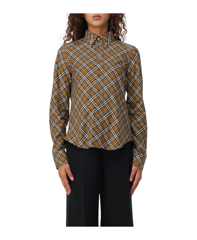 chemise-en-soie-a-carreaux-elegant-style-brun