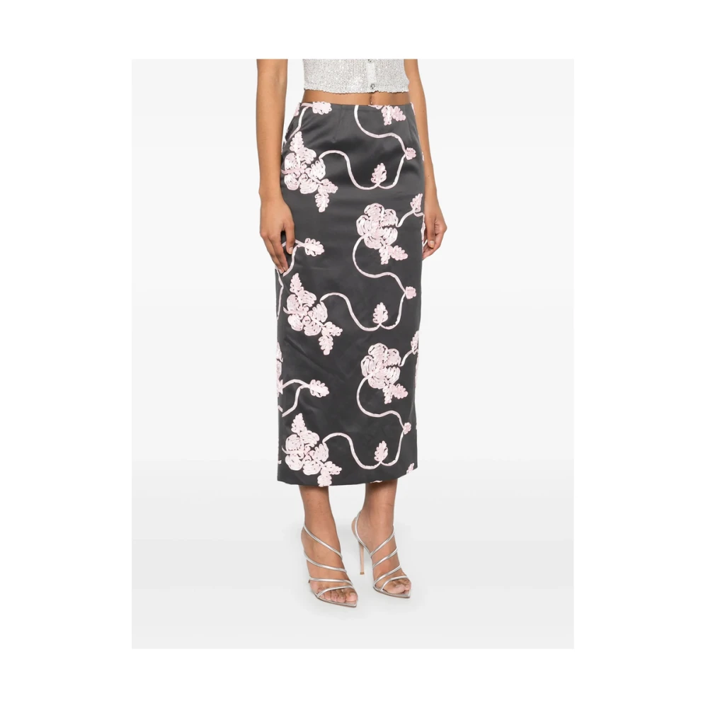 Rotate Birger Christensen Donkergrijze Ritsrok Black Dames