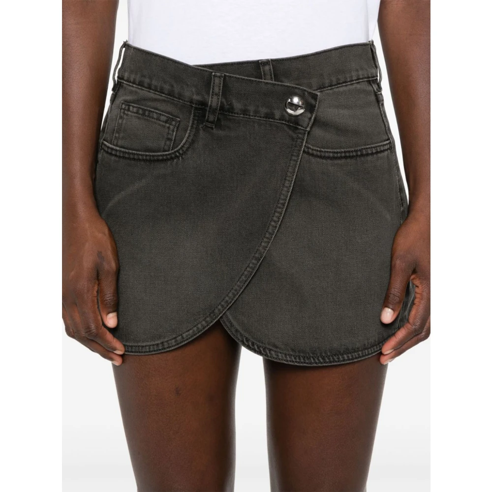 Coperni Denim Mini Rok Kruisstijl Grijs Gray Dames