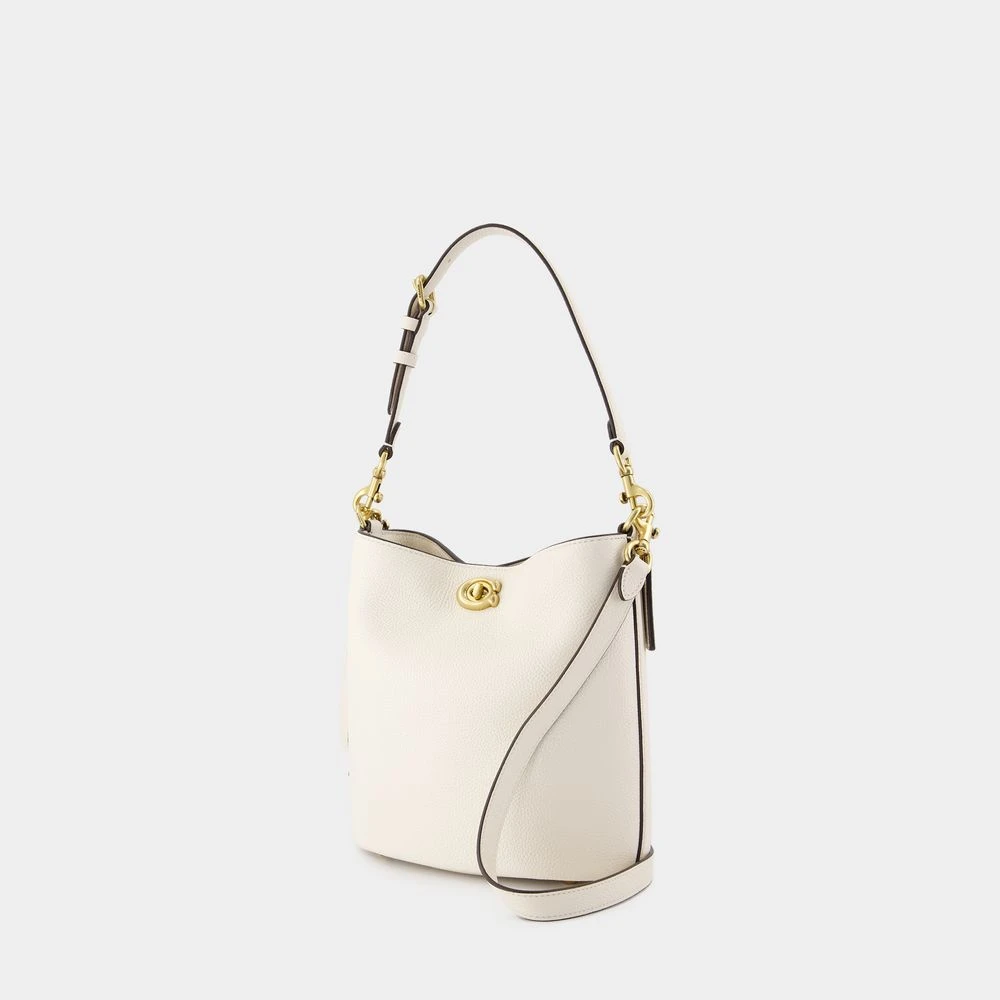 Coach Geëtst Kalfsleer Crossbody Tas Beige Dames