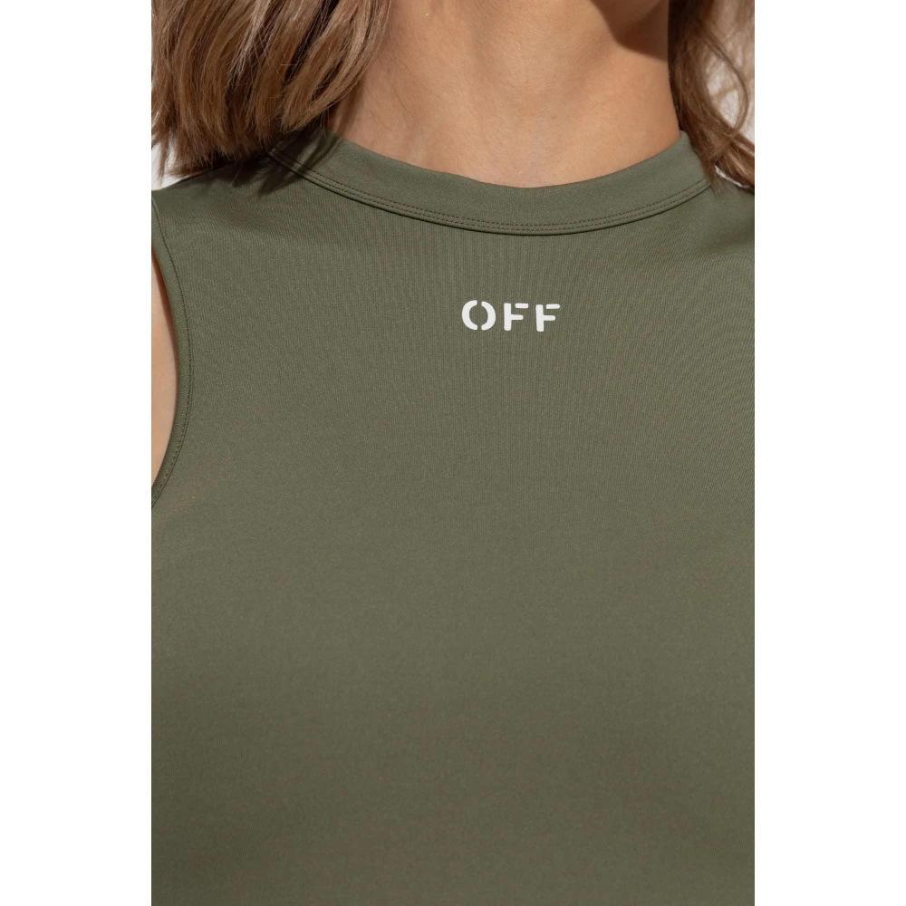 Off White Jurk met logo Green Dames