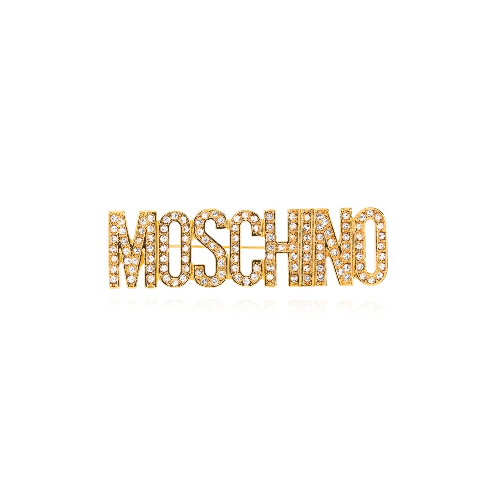 Moschino Brosch med logotyp Yellow, Dam