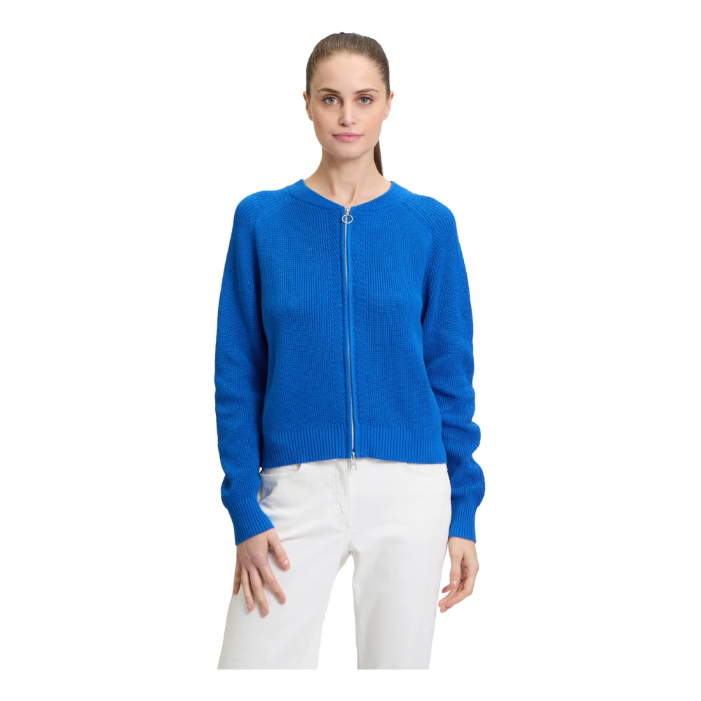 Betty Barclay Fijngebreide vest met rits Blue Dames