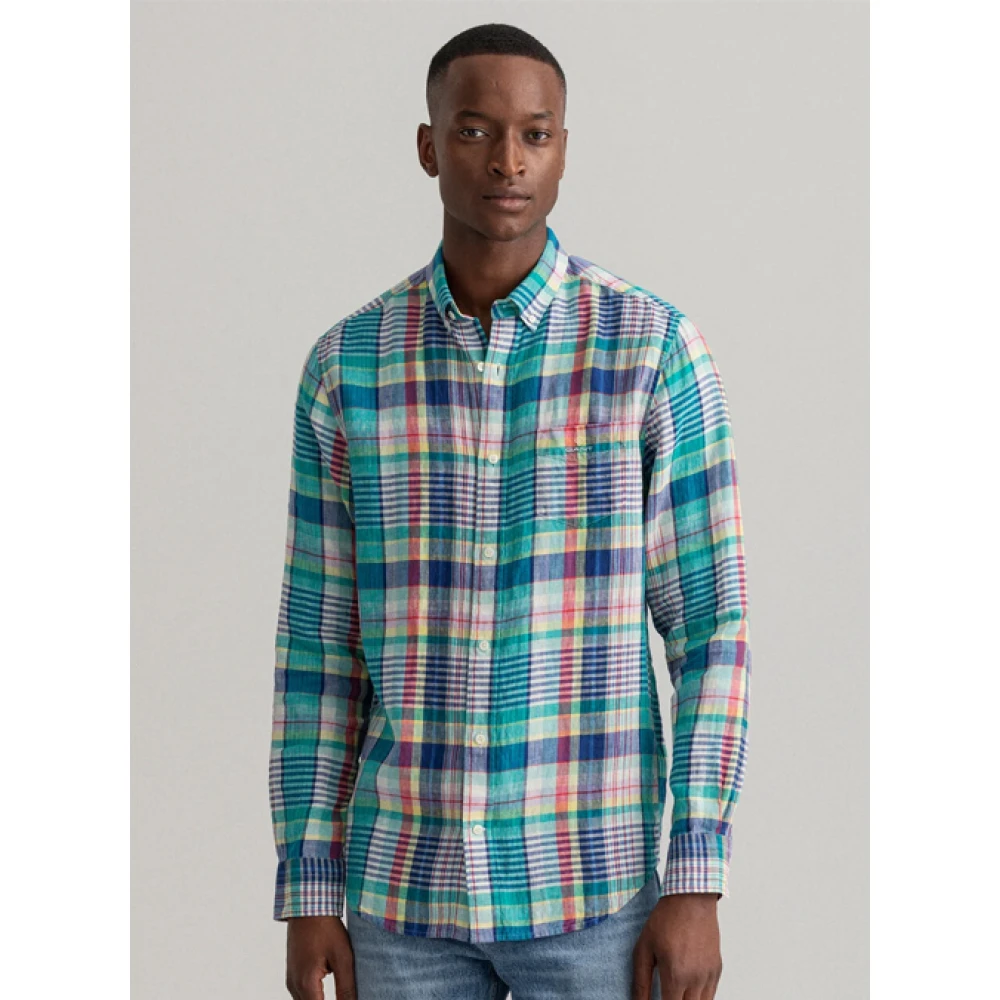 Gant Geruite Overhemd Blue Heren