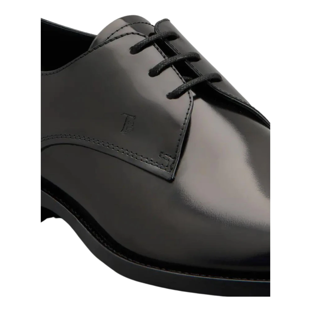 TOD'S Elegante leren platte schoenen voor heren Black Heren