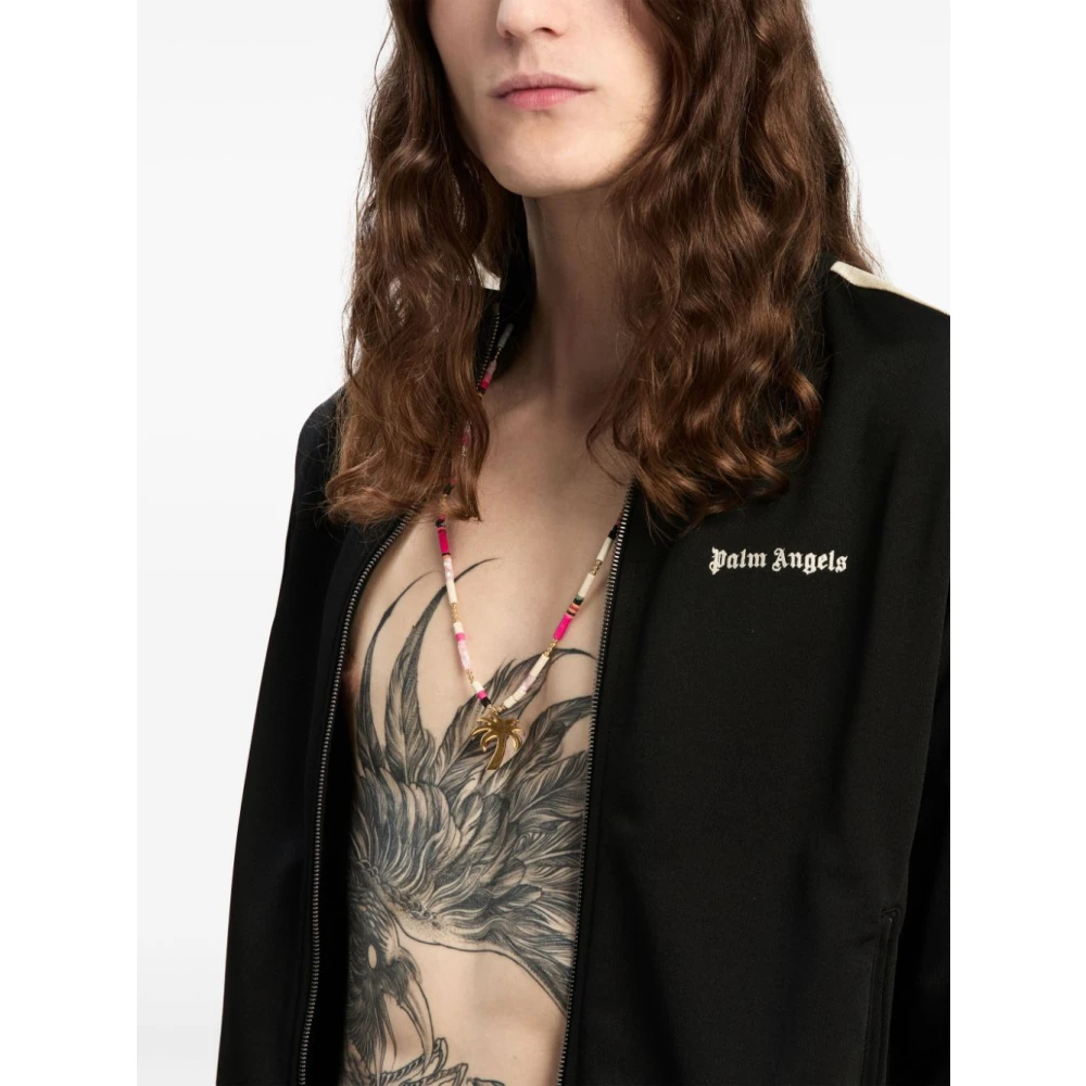 Palm Angels Zwart en wit sweatshirt stijlvol ontwerp Black Heren