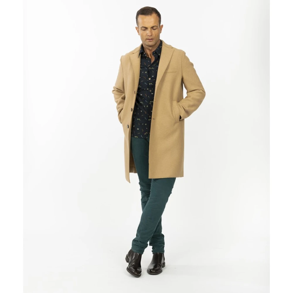 Harris Wharf London Korte Single-Breasted Jas Beige Heren