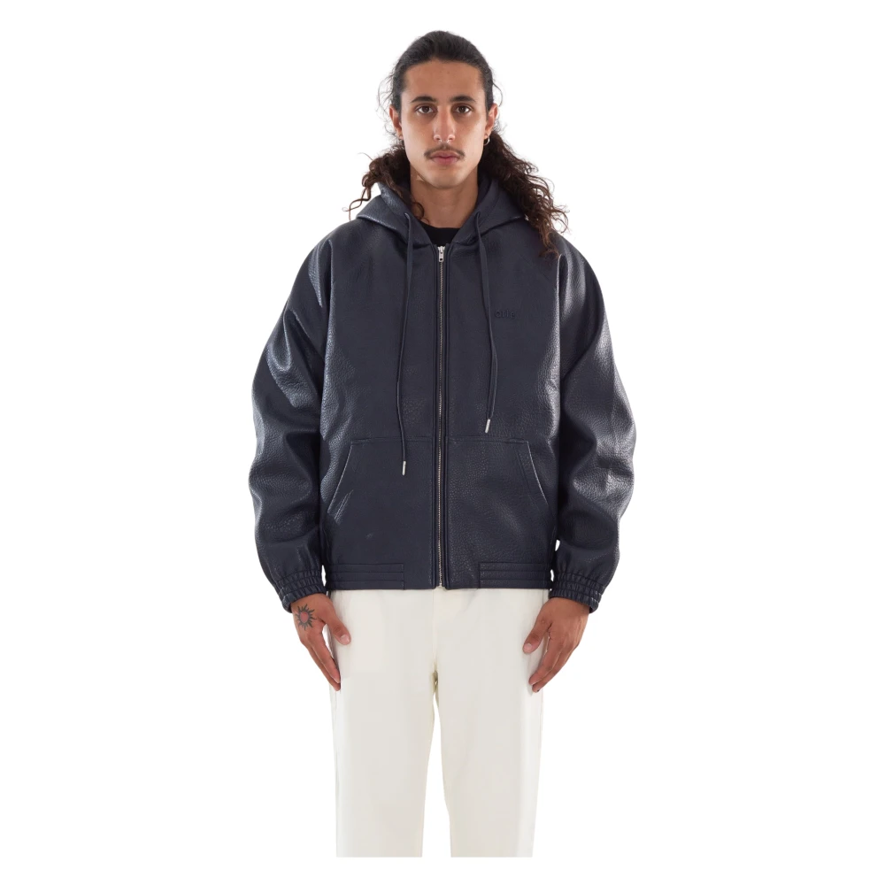 Arte Antwerp Blauwe Eco Leren Hoodie Jas Blue Heren