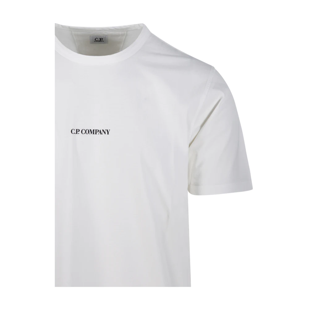 C.P. Company Wit Logo T-Shirt White Heren