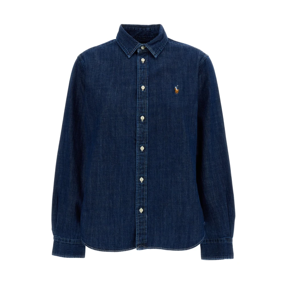 Polo Ralph Lauren Blue Woven-Sport Shirt - Female - Shirts - 3XS - Blouses & Shirts