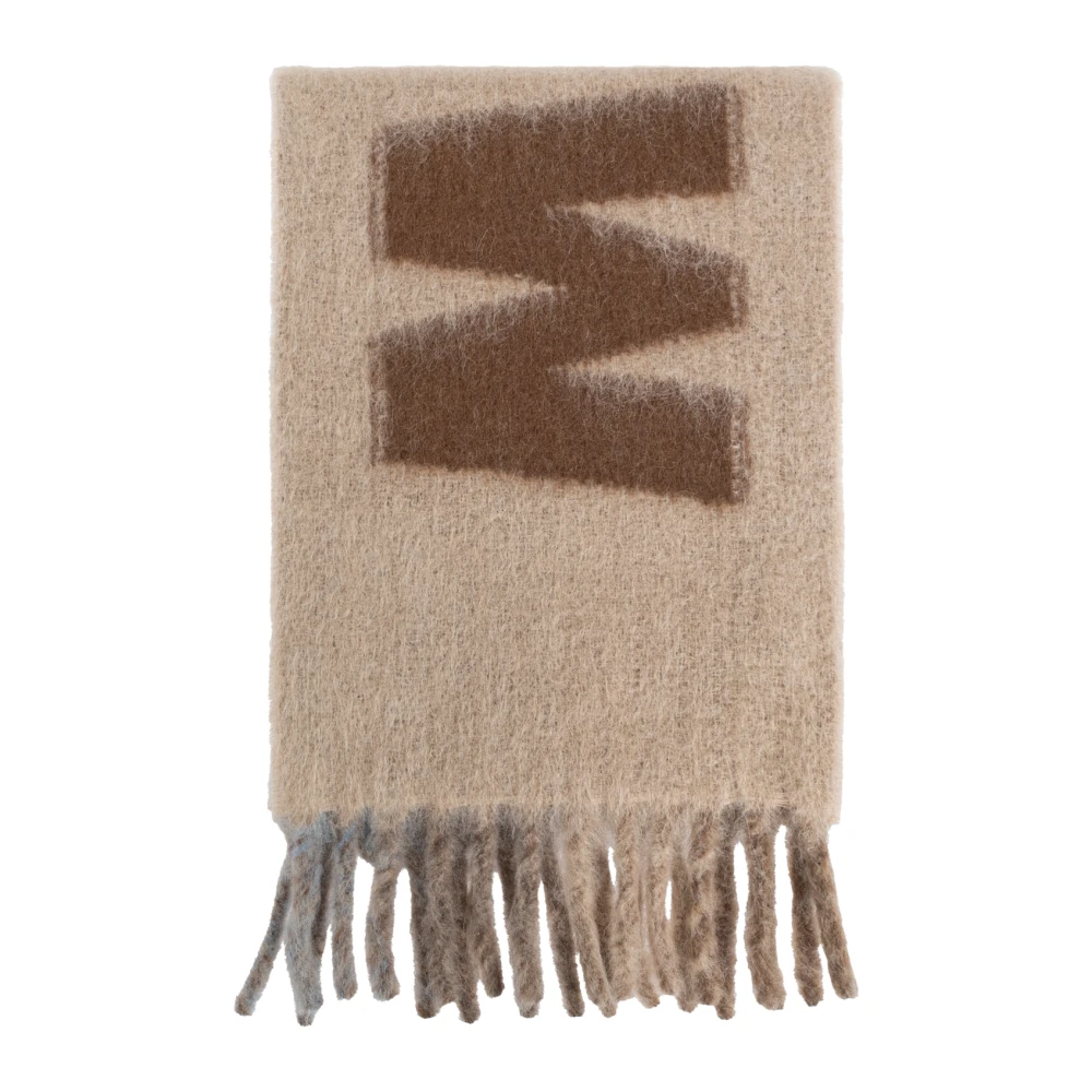Marni Sjaal met logo Beige Dames